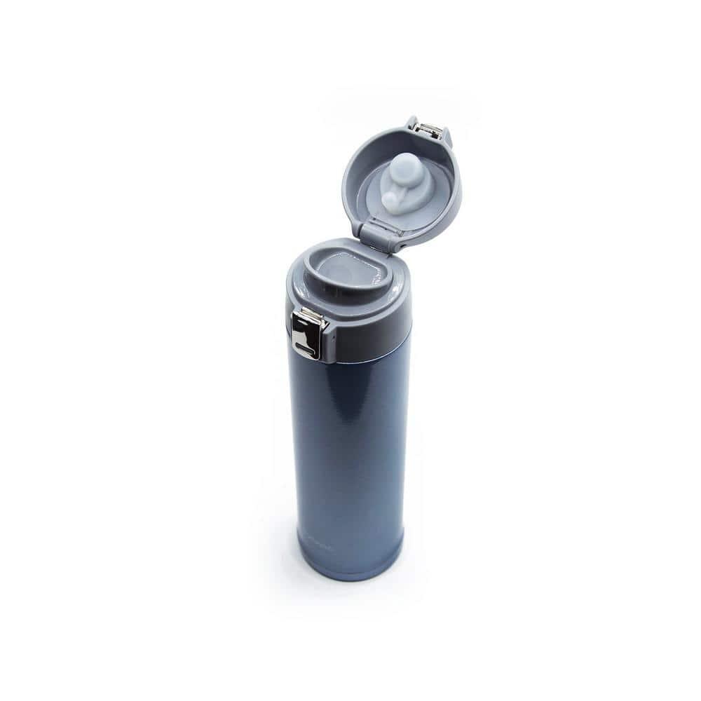 CUCKOO Double-Wall Insulated Tumbler for Hot & Cold beverages up to 24 Hours with Button Release Top. BPA Free, Dishwasher Safe. Blue 16.9 Oz CVB-F50SB