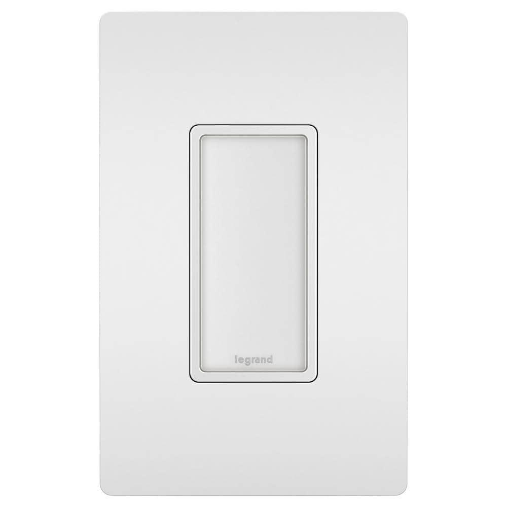 Legrand Radiant NTLFULLWPW Full Adjustable LED Night Light Outlet and Screwless Wall Plate, for Hallways and Stairs, Optional Louver, White (1 Count)