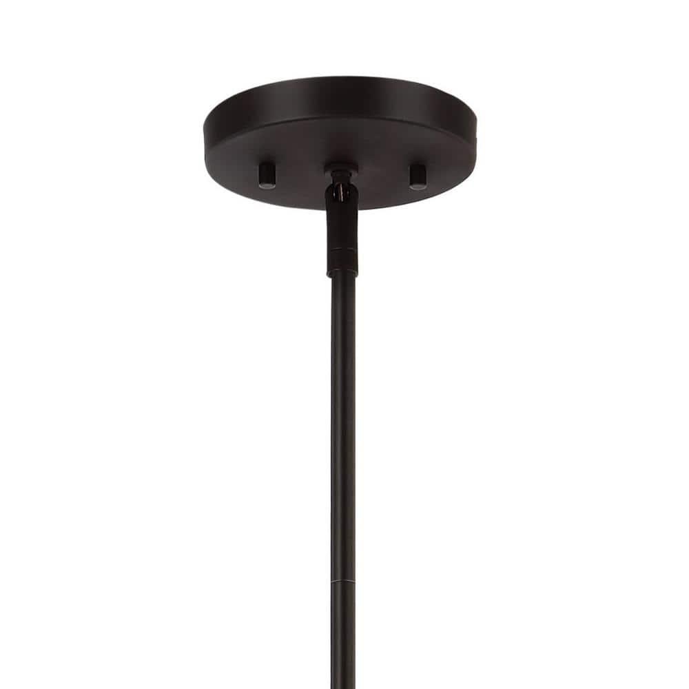 Avery 37.5" 3-Light Industrial Farmhouse Rustic Iron/Glass Linear LED Pendant, Oil Rubbed Bronze/Clear