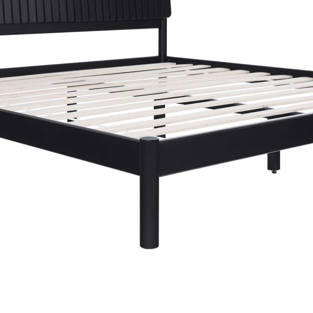 Walker Edison Transitional Solid Wood Platform King Bed - Black