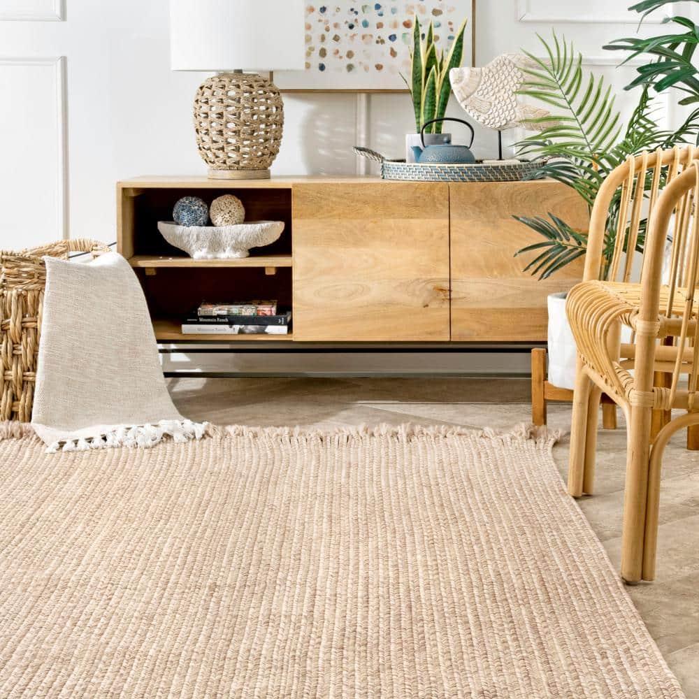 Nuloom Braided Courtney Tassel Indoor/Outdoor Area Rug, 3' x 5', Tan