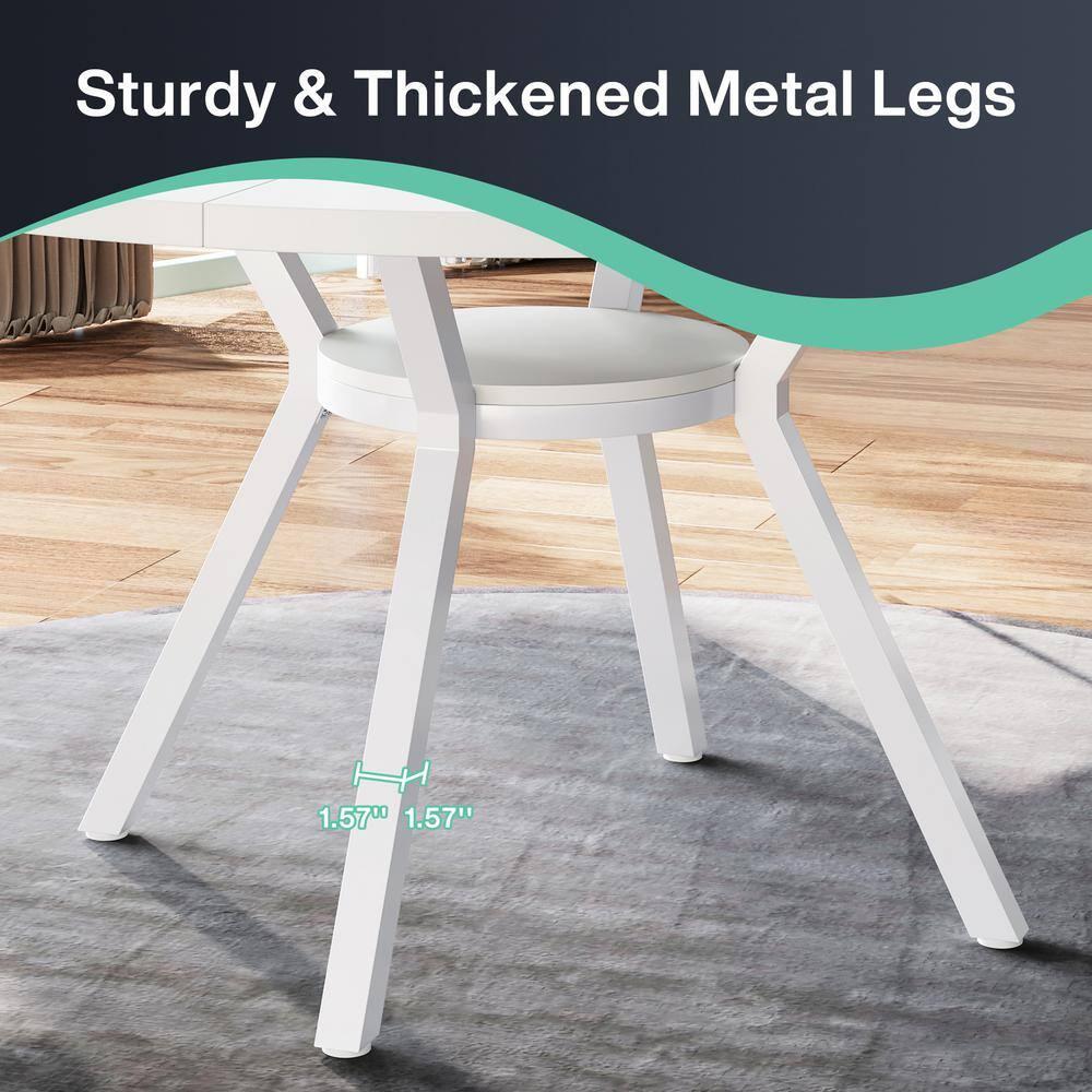 Tribesigns 47 Inch Round Dining Table, Modern Kitchen Table for 4, Small Dinner Table for Dining Room, Living Room, White (Only Table)