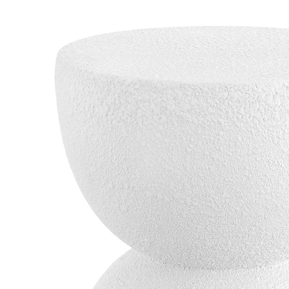 Greta 18" Mid-Century Modern Drum Accent Table , White - JONATHAN Y