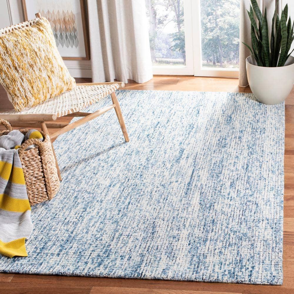 Abstract ABT473 Hand Tufted Area Rug - Ivory/Navy - 8'9"x11'9" - Safavieh.