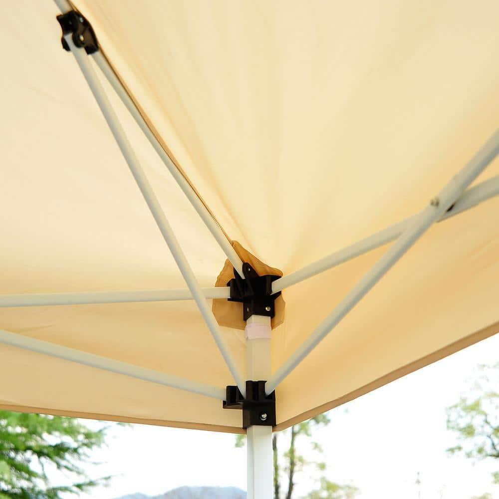 Outsunny 10' x 10' Pop Up Canopy Tent with Breathable Mesh Sidewalls, Easy Height Adjustable, Easy Transport Carrying Bag for Backyard Garden Patio