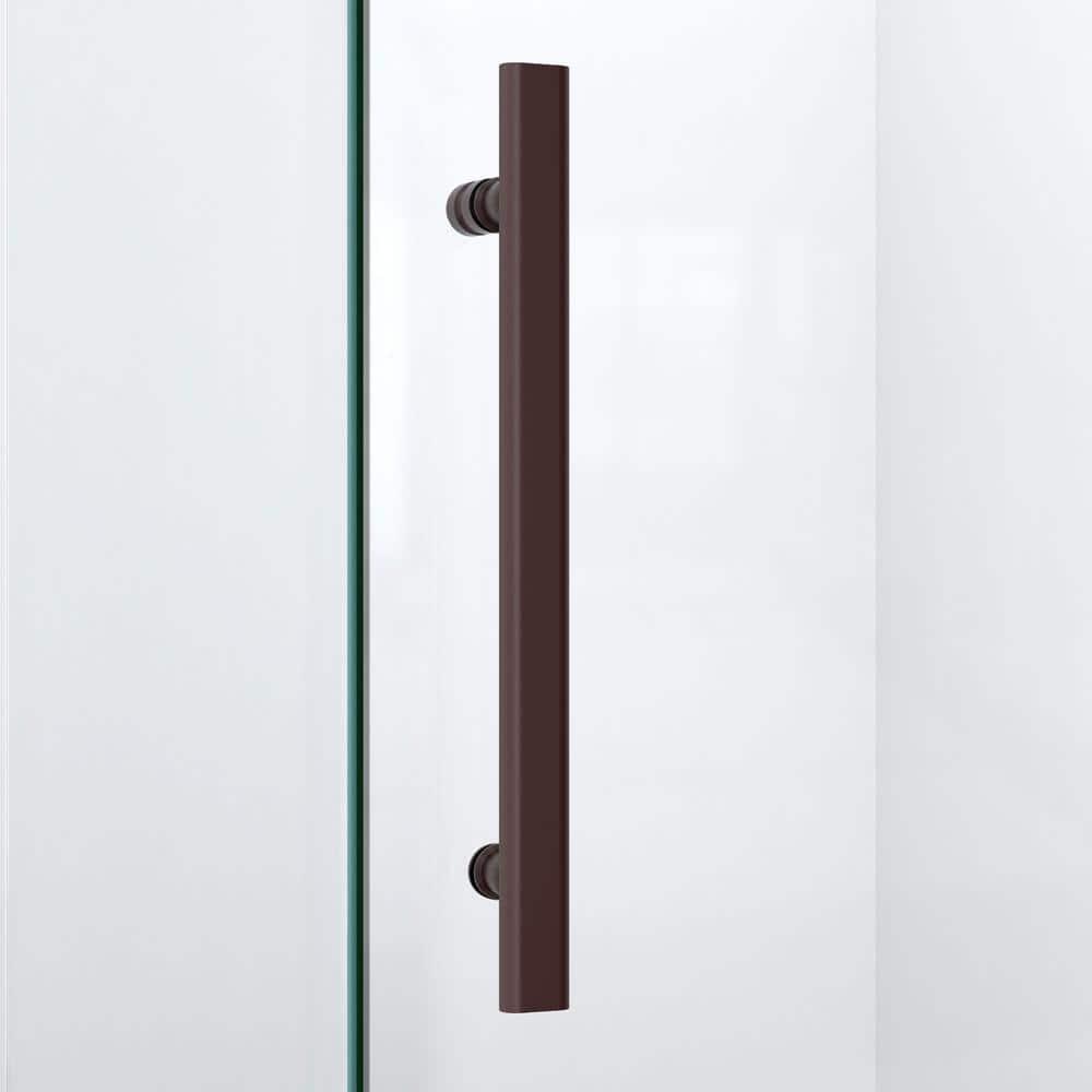 Prism Lux 38" W x 38" D x 74.75" H Frameless Neo-Angle Hinged Shower Enclosure with Base Included