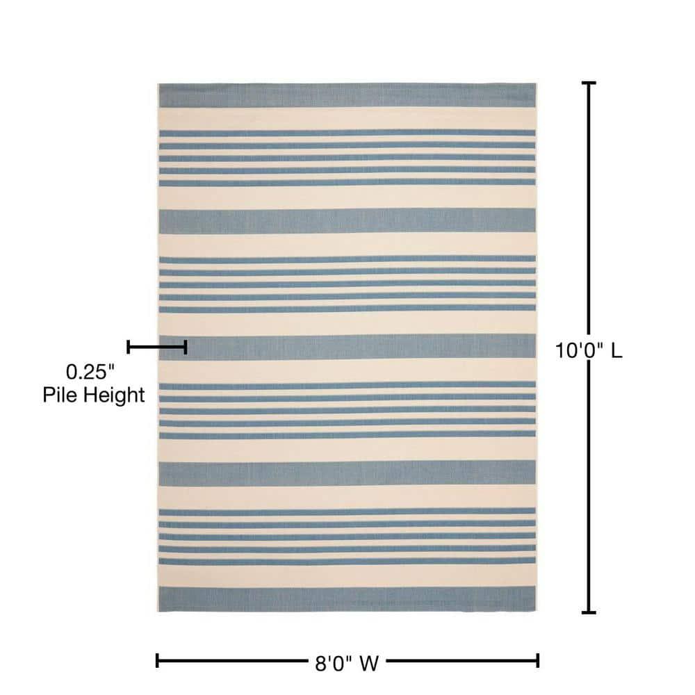 Courtyard CY6062 Power Loomed Indoor/Outdoor Area Rug - Beige/Blue - 8'x10' - Safavieh.