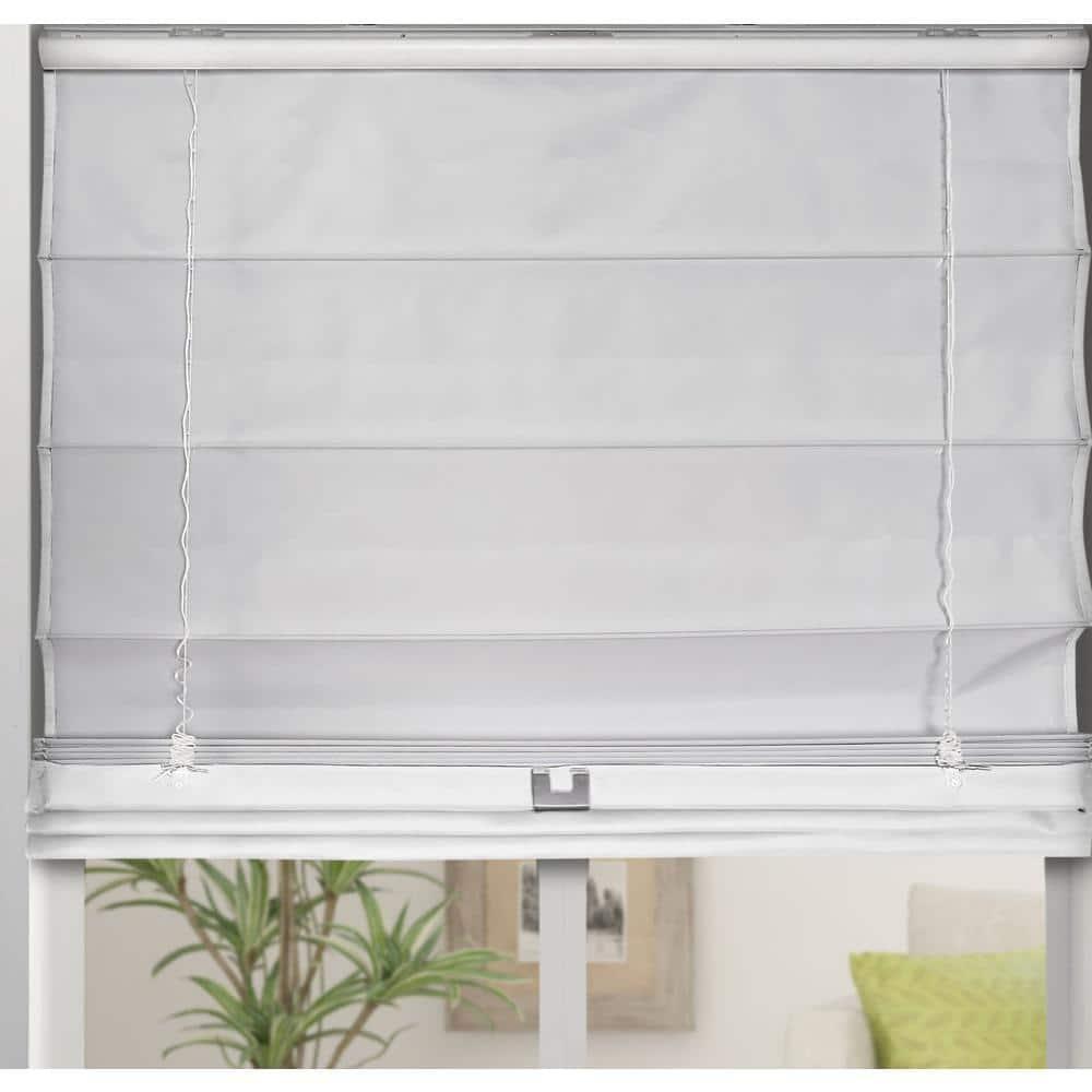 White Cordless Fabric Roman Blackout Shade 40" x 60"