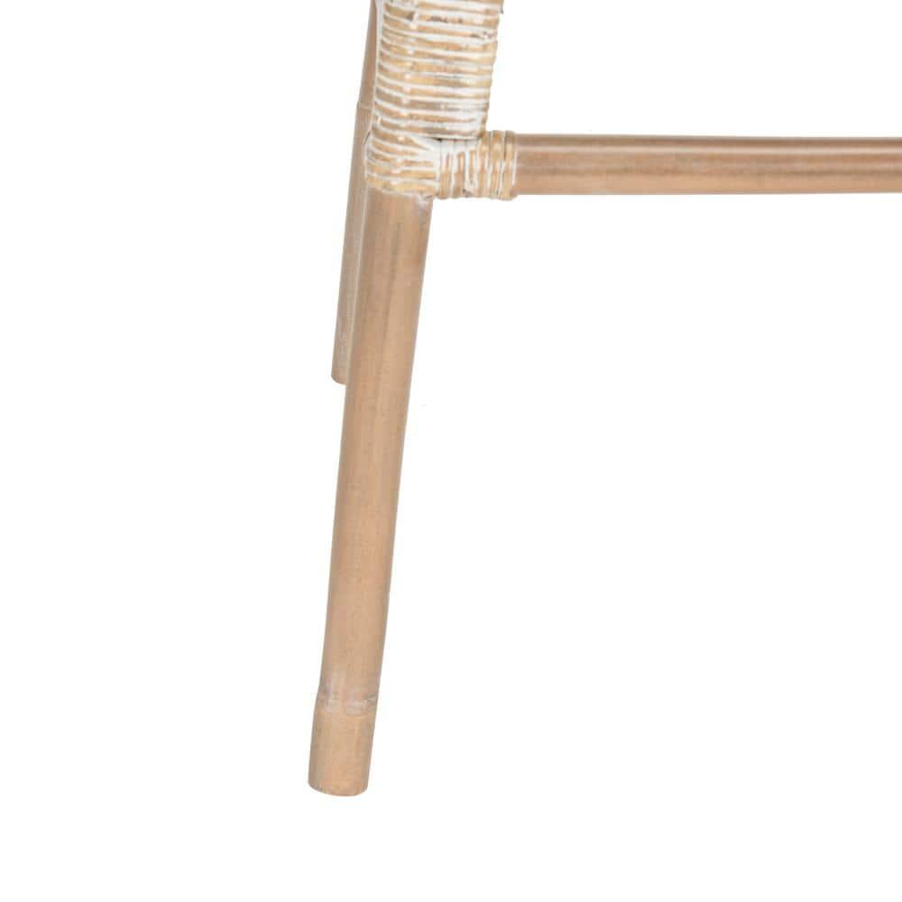 Leda Rattan Bar Stool - WIK6511 - White/Grey - Safavieh