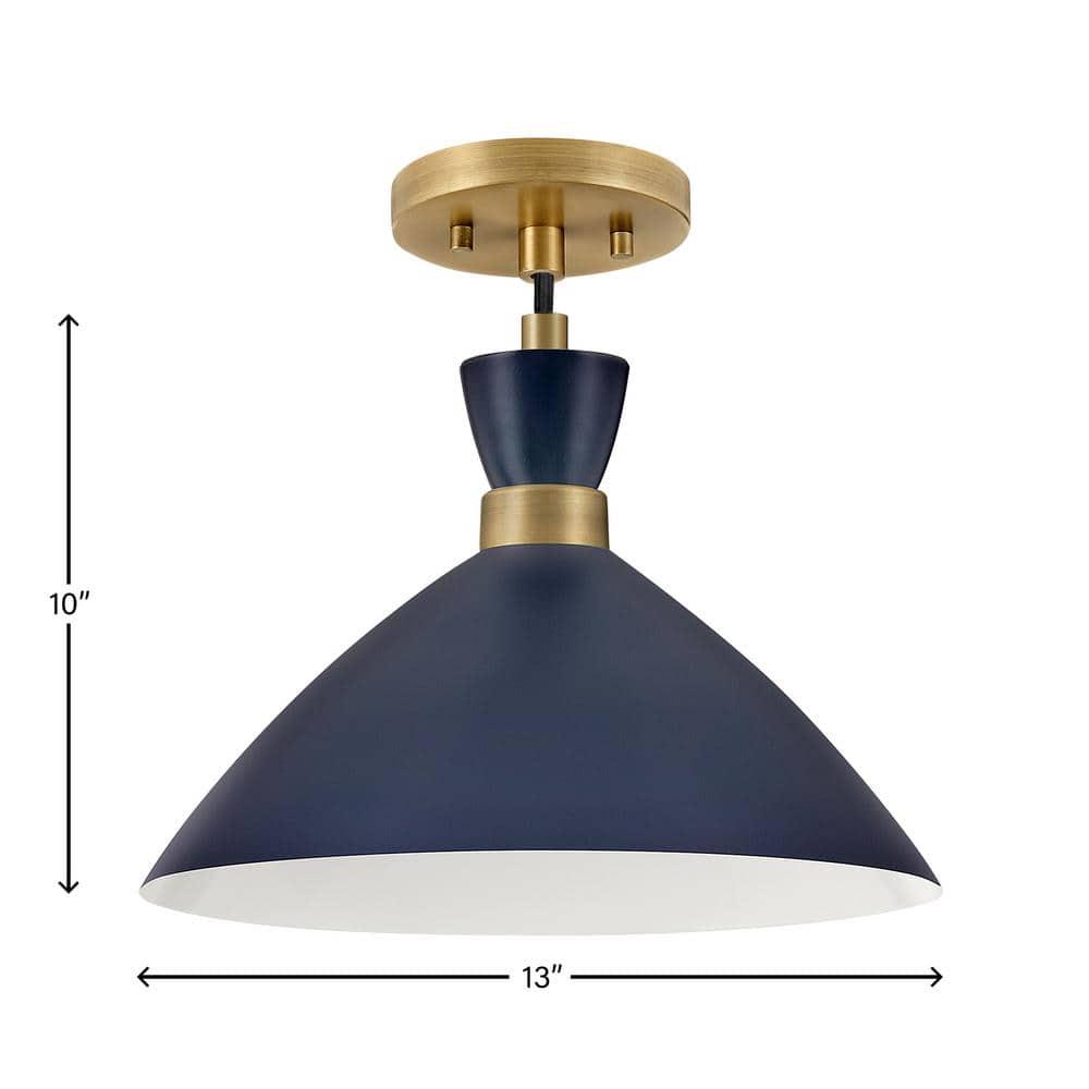 Lark Simon 1 - Light Pendant in  Matte Navy/Heritage Brass