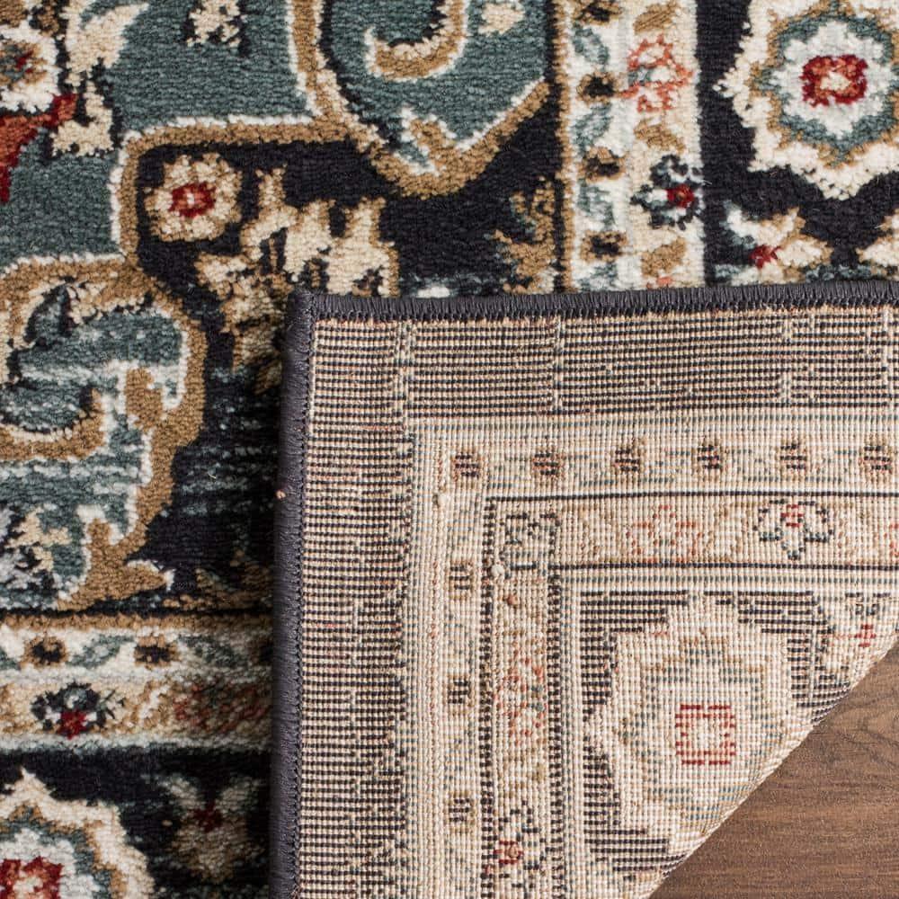 Lyndhurst LNH338 Power Loomed Area Rug - Anthracite/Teal - 5'3"x7'6" - Safavieh.