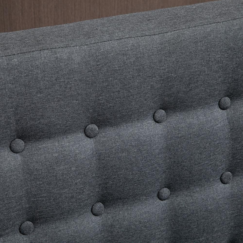 HOMCOM Linen Fabric Upholstery Double Sofa Tufted Loveseat Armless Couch Living Room Furniture with Wood Legs