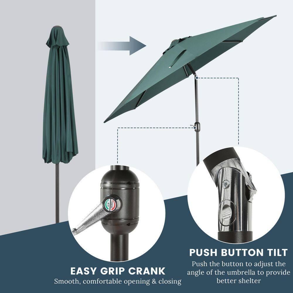 Westin Outdoor 9 Ft Patio Market Umbrella with Tilt & Crank, Dark Green