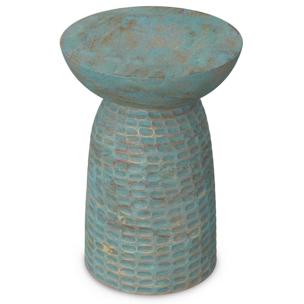 Simpli Home Boyd Solid Mango Wood Pedestal Accent End Table