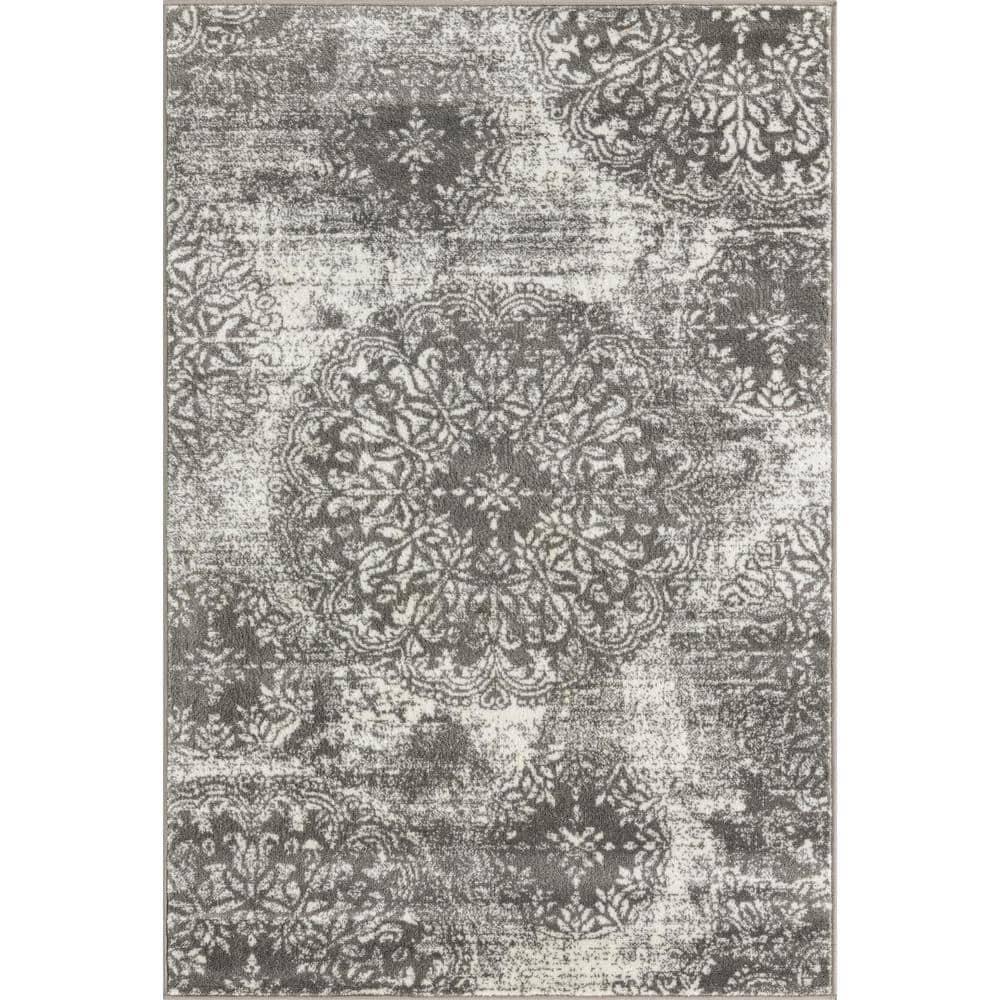 Unique Loom 4' 0 x 6' 0 Sofia Grand Gray Area Rug
