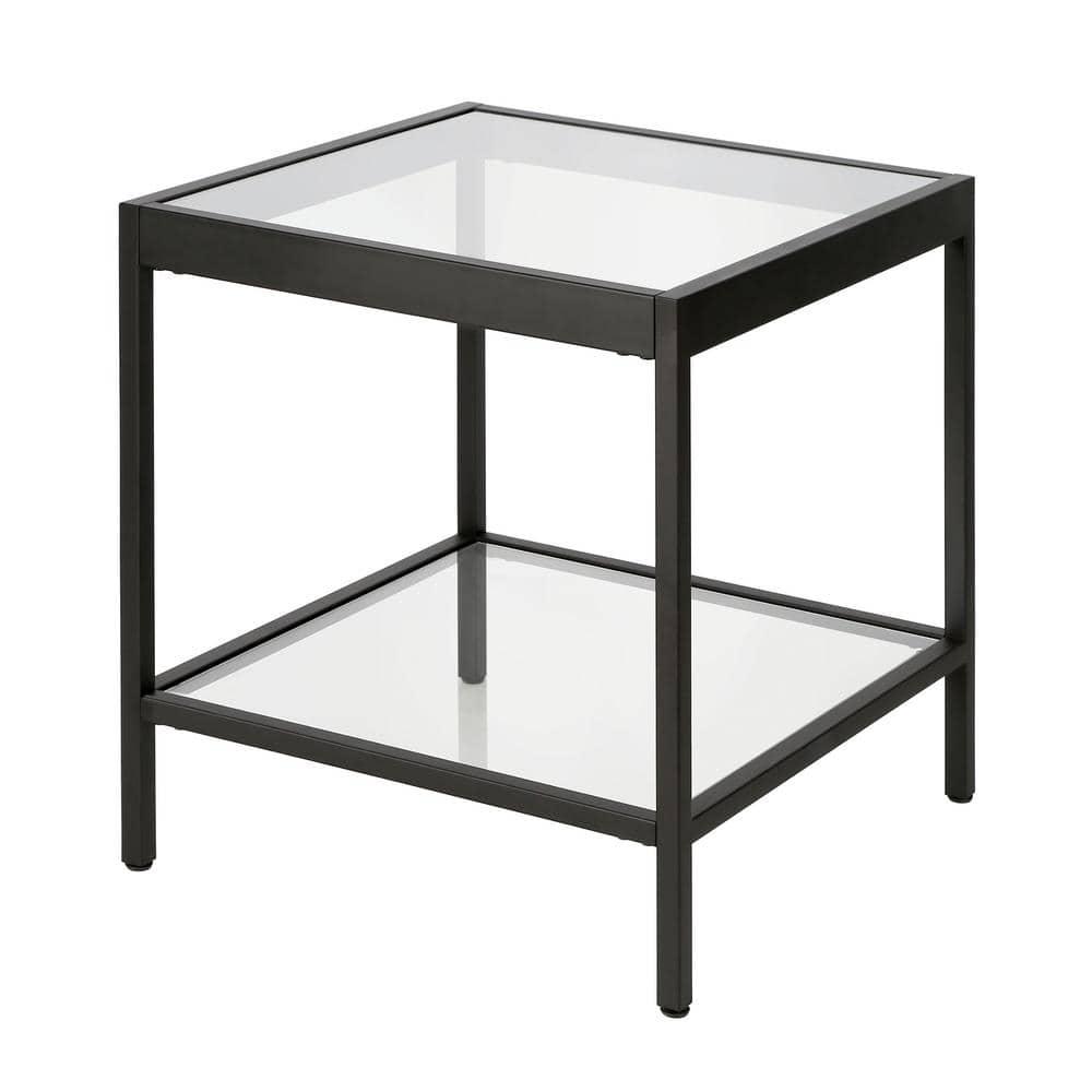 Evelyn&Zoe Alexis 20" Wide Square Side Table, Blackened Bronze