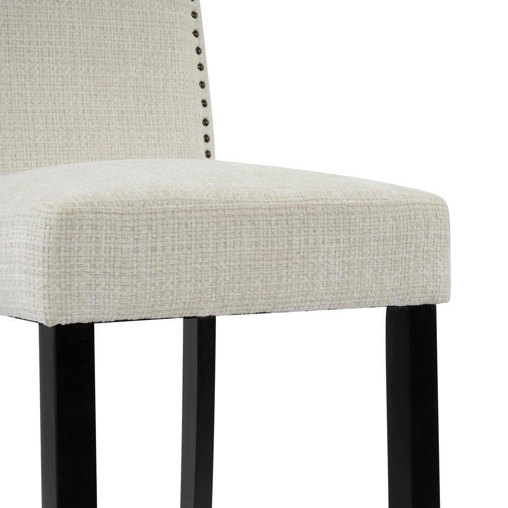 Christopher Knight Home Transitional 30.75" Fabric Upholstered Bar Stools with Solid Wood Frame, Beige, Set of 2