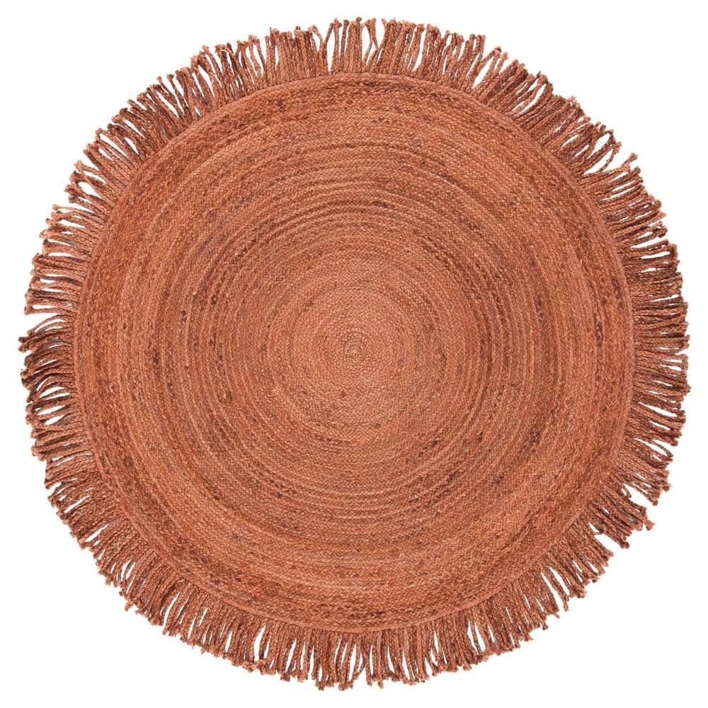 Braided BRD259 Hand Braided Area Rug - Rust - 5' round - Safavieh.
