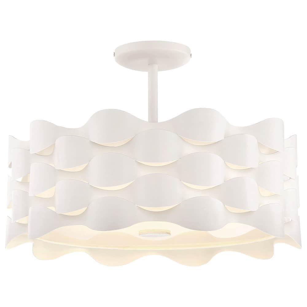Rickey Single Light Fabric LED Semi Flush Mount