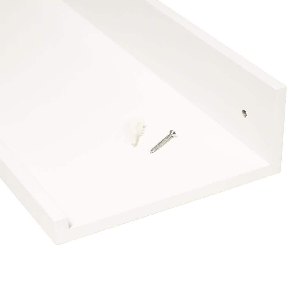 InPlace Shelving Kitchen 36W"x9D" Wood Deep Picture Ledge Floating Wall-Mounted Shelf, White