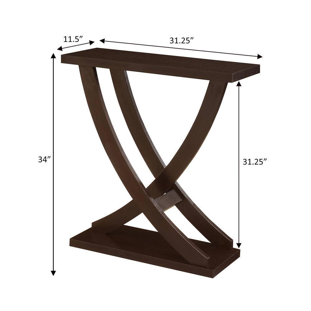 Convenience Concepts Newport Cross Step Console Table, Espresso