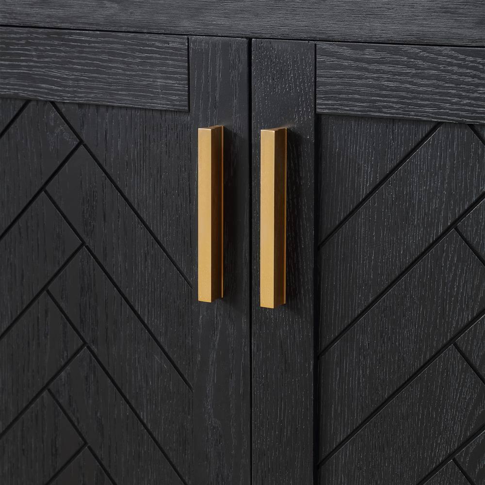 Altair Gazsi Wood Vanity with Composite Stone Top, 84" Black Oak, No Mirror