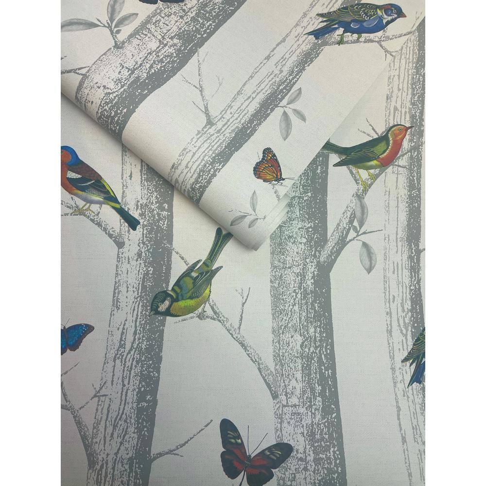 Epping Birds and Trees White Multi Wallpaper
