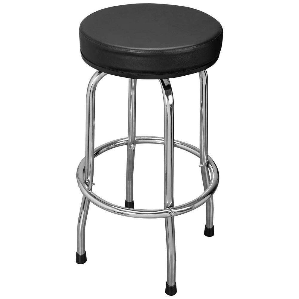 Torin Swivel Bar Stool: Padded Garage/Shop Seat with Chrome Plated Legs, 28.74 Inch Height,Black,W6185-B