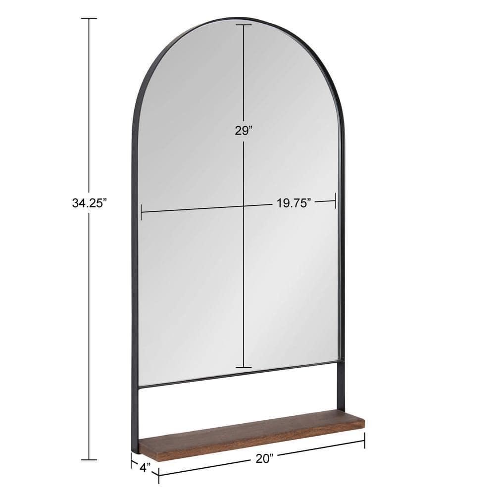 20" x 34" Chadwin Decorative Wall Mirror with Shelf Natural - Kate & Laurel All Things Decor: Arched, Farmhouse-Inspired