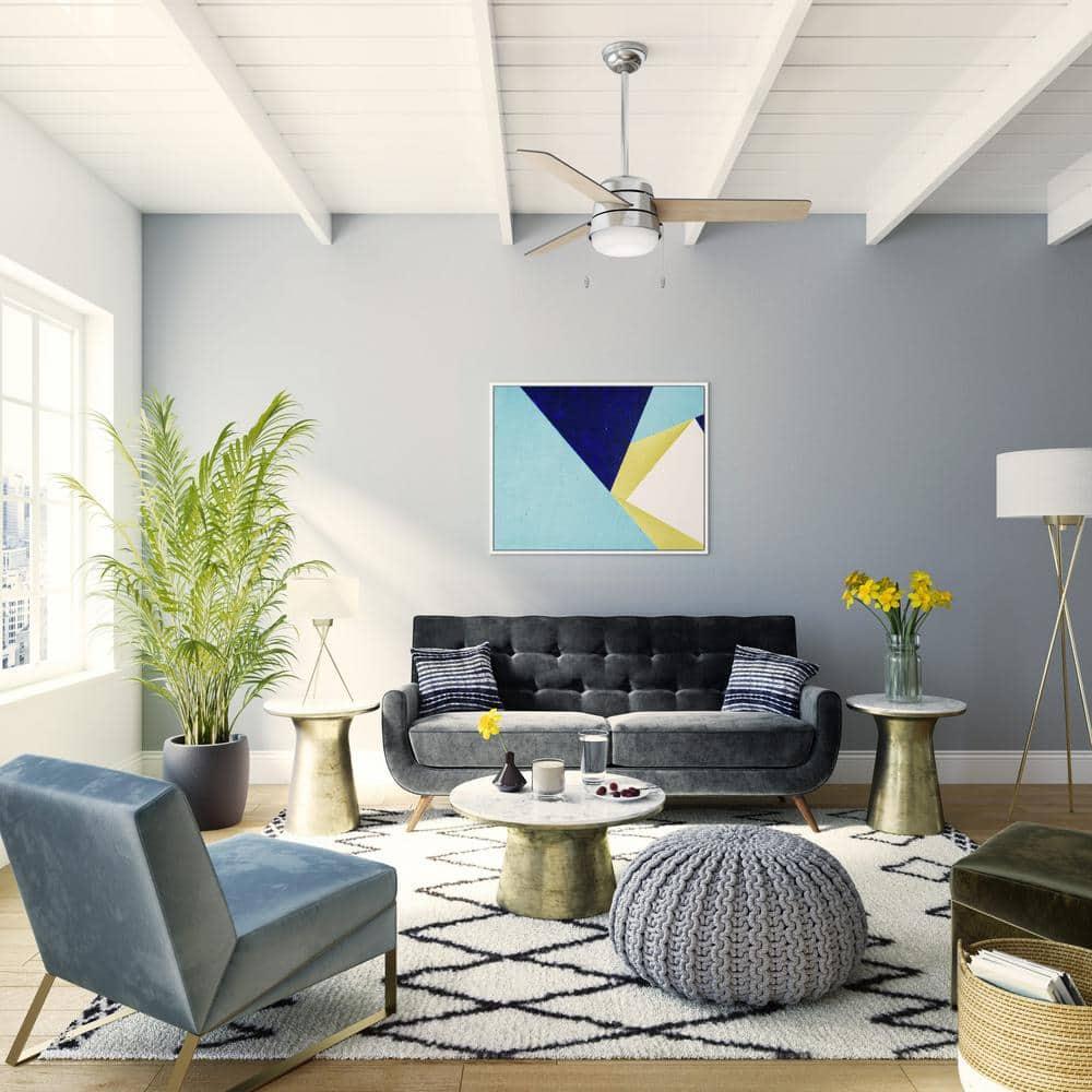 52" Aker 3 - Blade Indoor Standard Ceiling Fan with Pull Chain and Light Kit Included