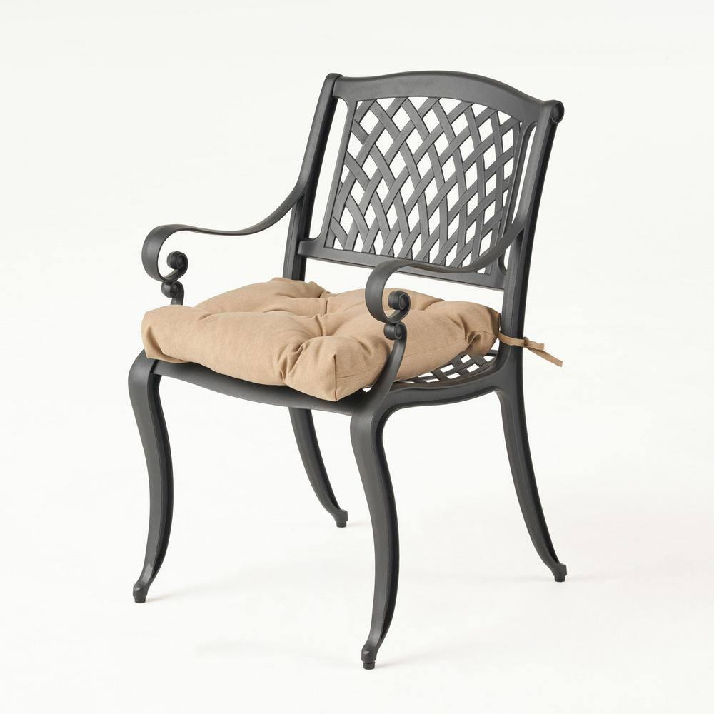 Noble House Cayman Outdoor Dining Chair in Matte Black and Tuscany (Set of 2)
