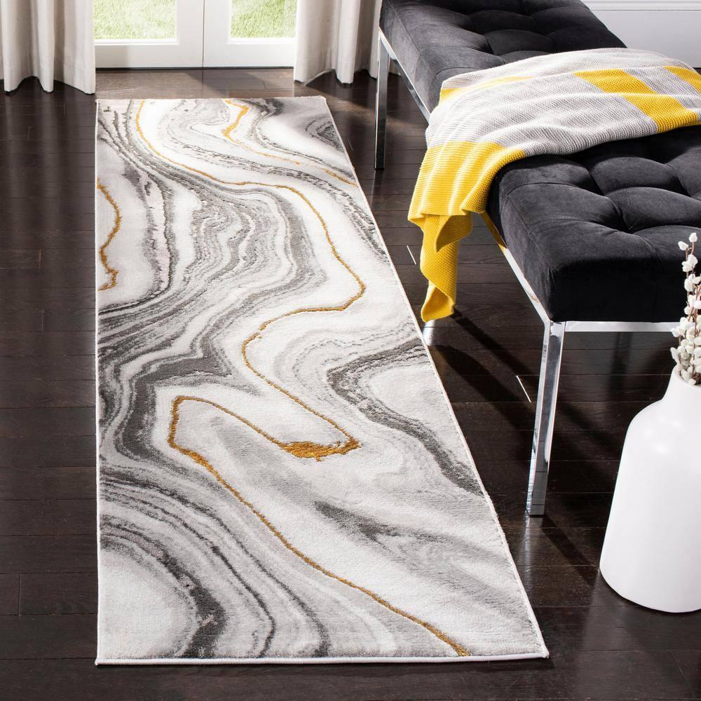 Craft CFT819 Loomed Indoor Runner Rug - Grey/Gold - 2'3"x6' - Safavieh