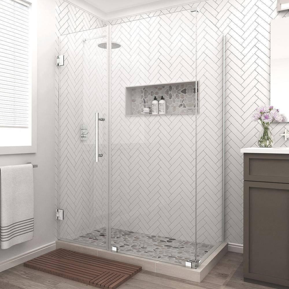 Aston SEN967EZ-CH-522238-10 Bromley Semi-frameless Rectangle Hinged Shower Enclosure