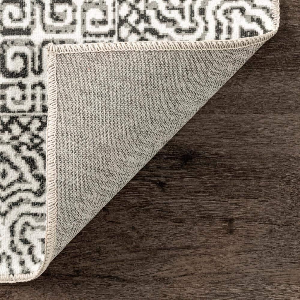 Nuloom Hart Medallion 2x3 Machine Washable Accent Indoor Area Rug for Living Room Bedroom Dining Room Entryway Kitchen, Grey/Ivory