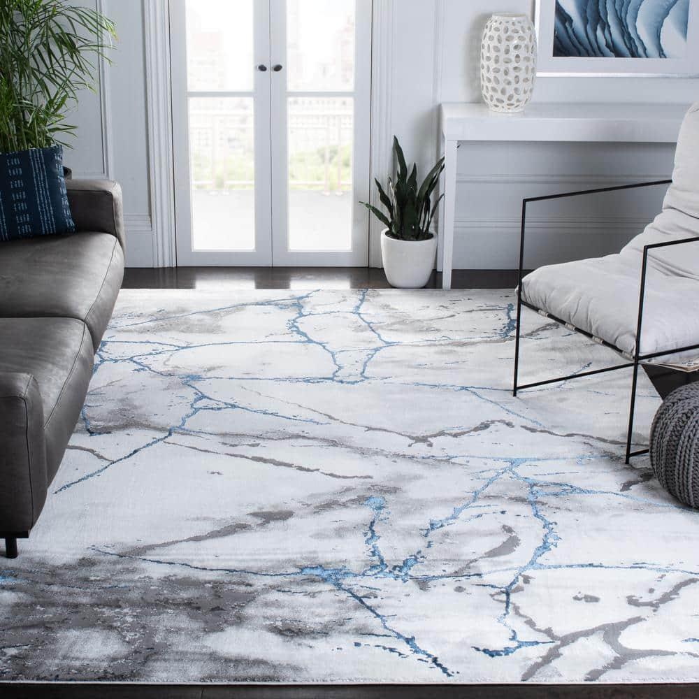 Craft CFT877 Loomed Indoor Area Rug - Ivory Grey/Blue - 5'3"x7'6" - Safavieh