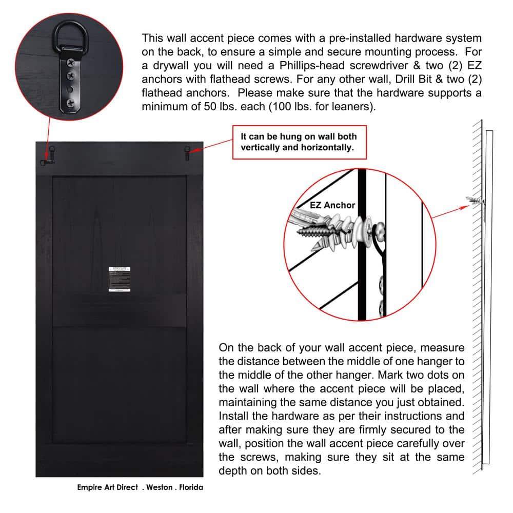 Empire Art Direct "Geometric Blocks" Hand Made Solid Paulownia Wood Beveled Leaner Mirror size 80" x 40"