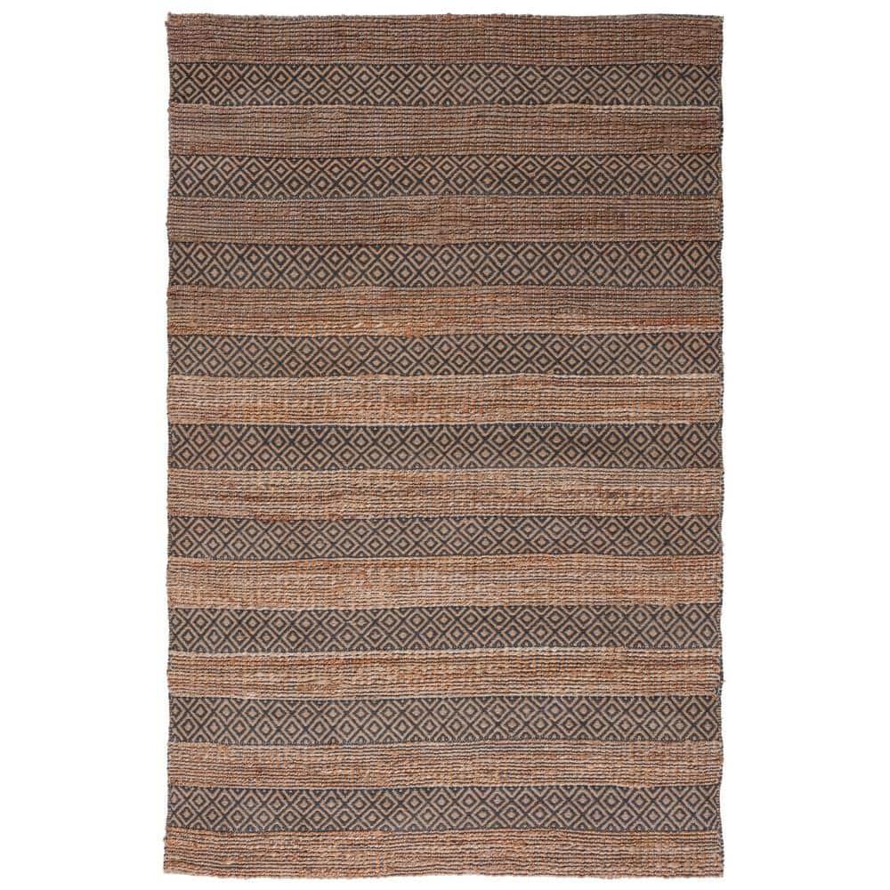 Natural Fiber NFB653 Power Loomed Area Rug - Charcoal/Natural - 8'9"x11'9" - Safavieh.