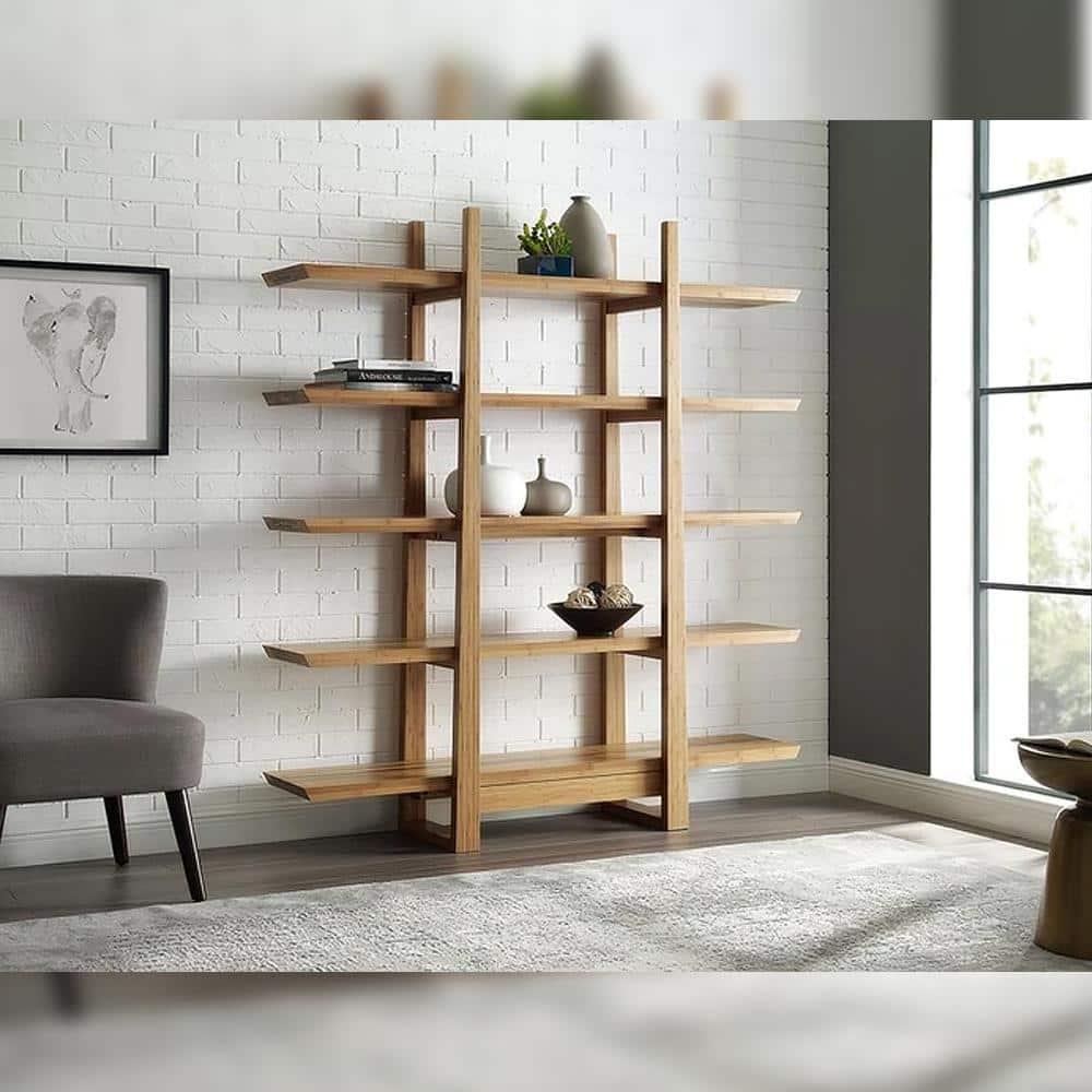 Magnolia Exotic Tiger Bamboo 5-Shelf Organizer in Brown
