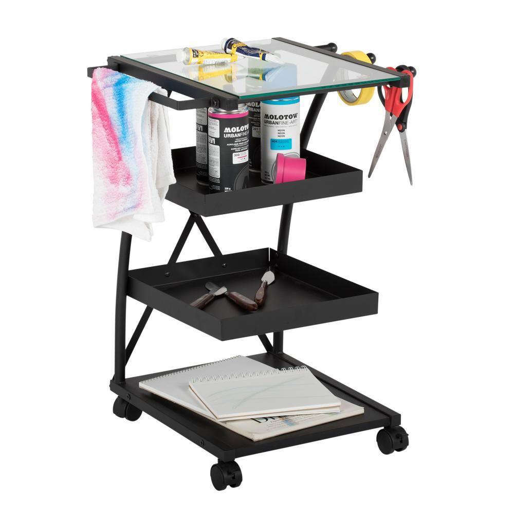 Studio Designs Triflex Metal 4-Tier Organizer Cart, Black