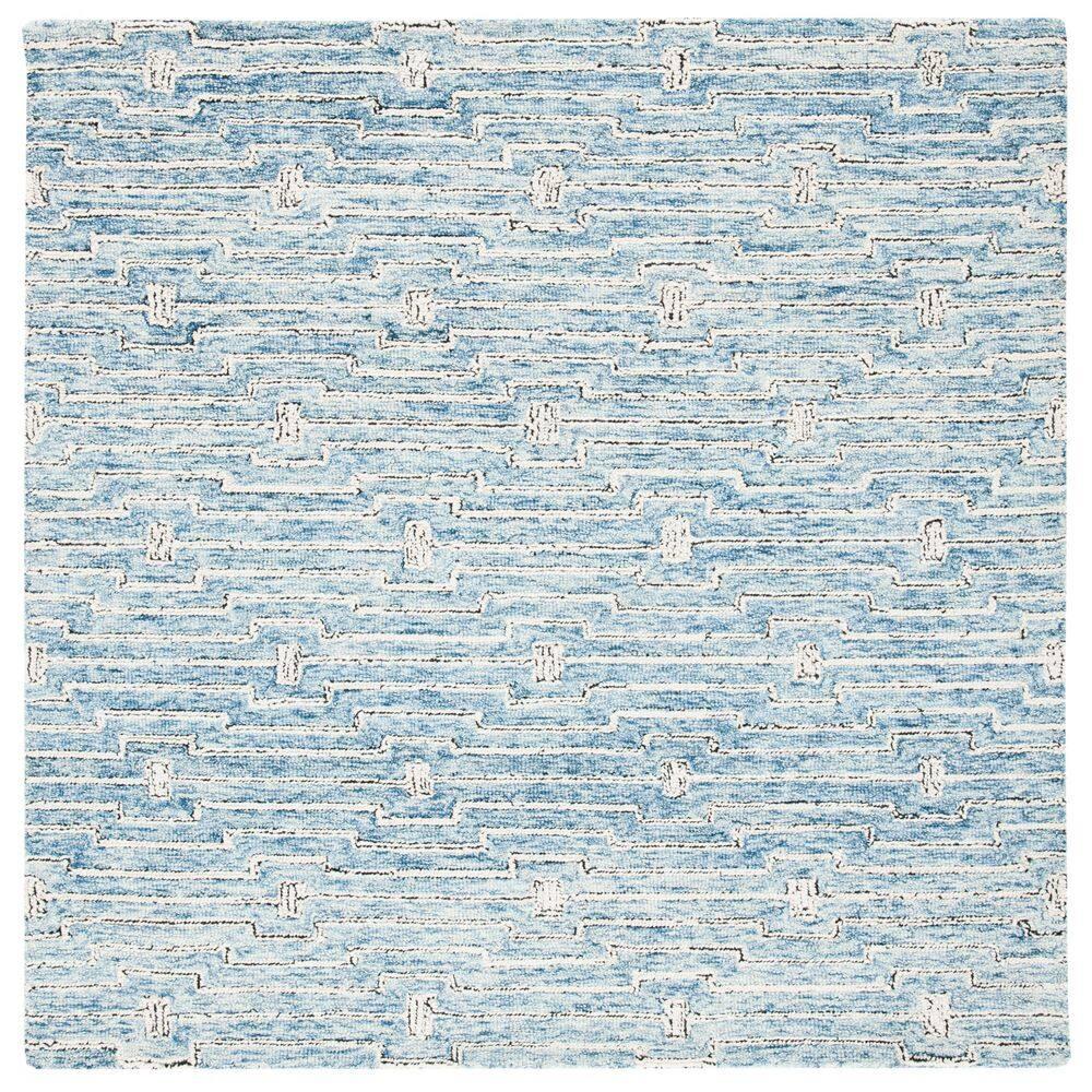Micro-Loop MLP178 Hand Tufted Area Rug - Light Blue/Ivory - 5'x5' - Safavieh.