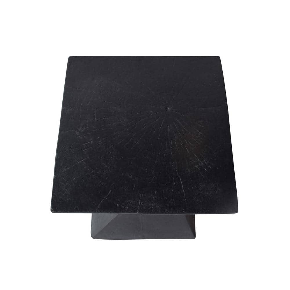 Katie Outdoor Lightweight Concrete Accent Table, Black