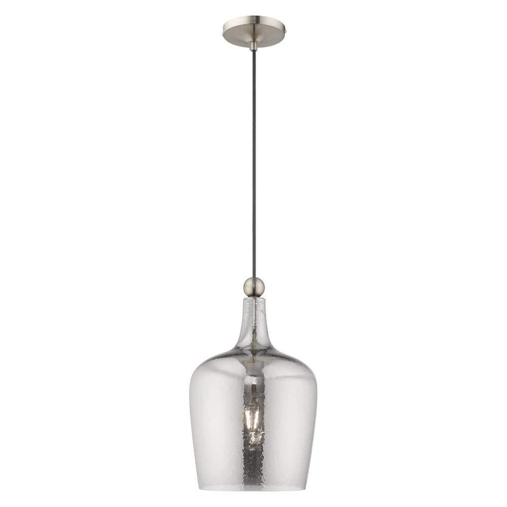 Livex Lighting Art Glass 1 - Light Pendant in  Brushed Nickel