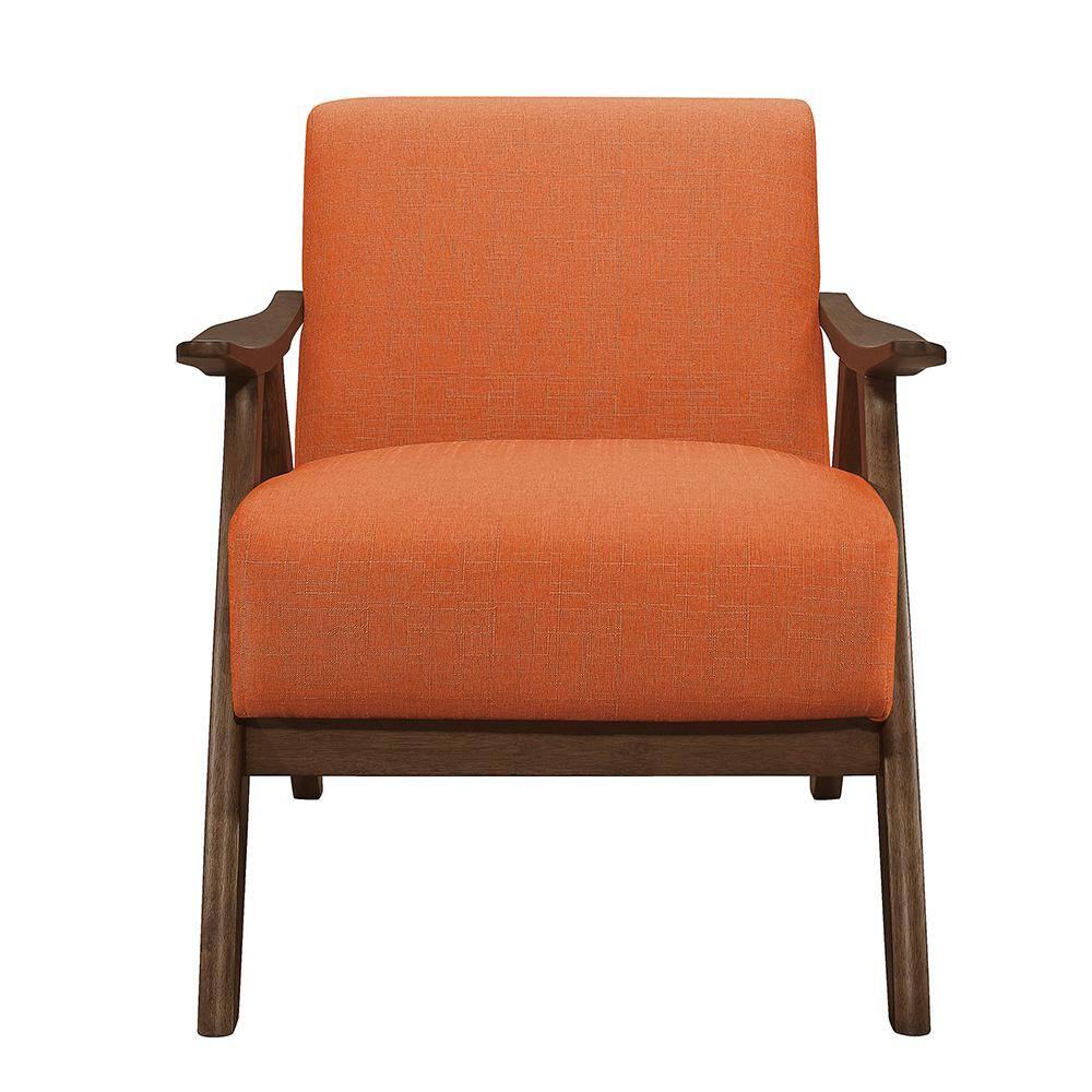 Lexicon Damala Collection Retro Inspired Wood Frame Accent Chair Seat, Orange