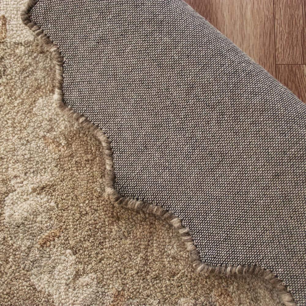 LR Home Daisey 2'3" x 3'10" Beige Classic Medallion Wool Hearth Indoor Area Rug