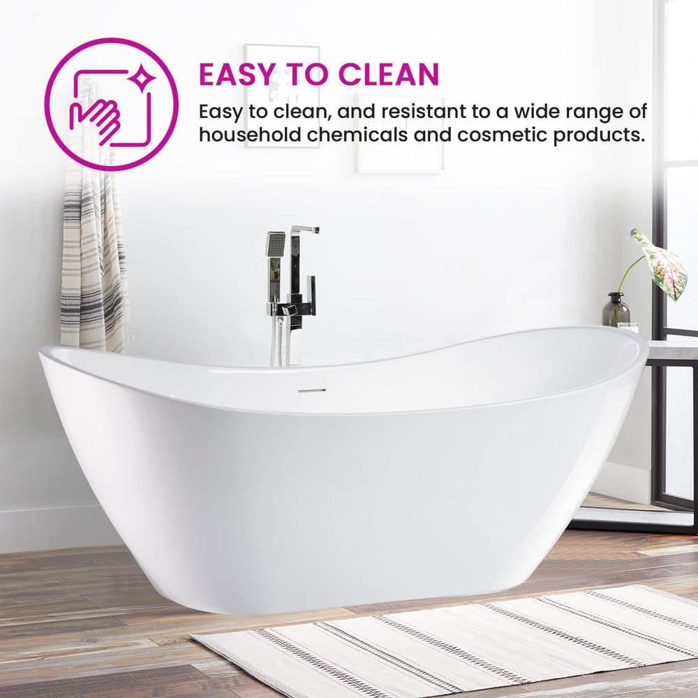 Ophelia 71" x 32'' Freestanding Soaking Acrylic Bathtub