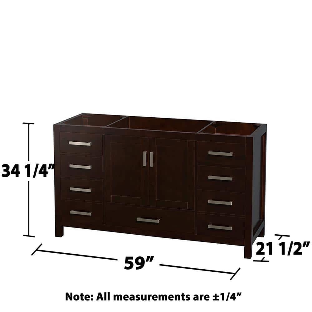 Wyndham Collection Sheffield 59" Freestanding Single Vanity Base Only