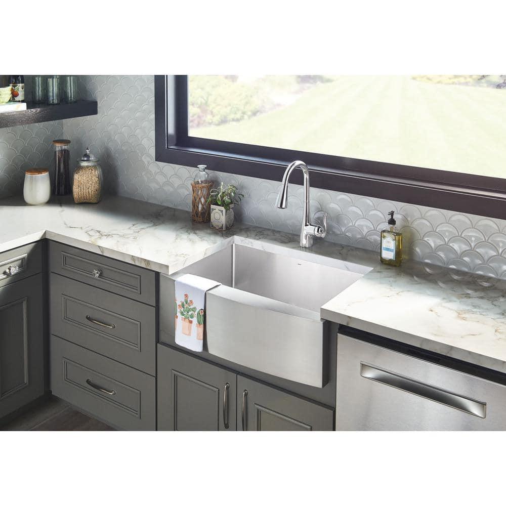 Moen Arbor One Handle Pulldown Kitchen Faucet Featuring Power Boost and Reflex
