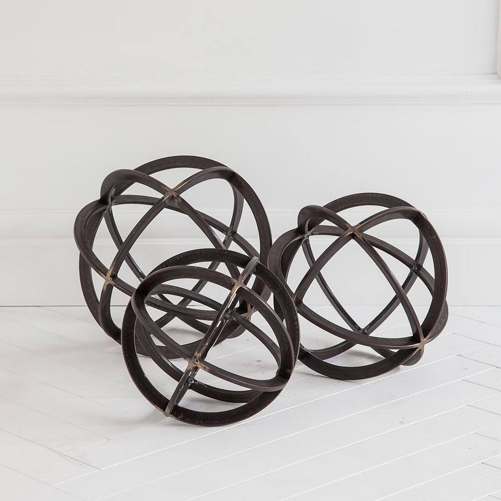 Galenna Antiqued Bronze 10" Metal Decorative Orb