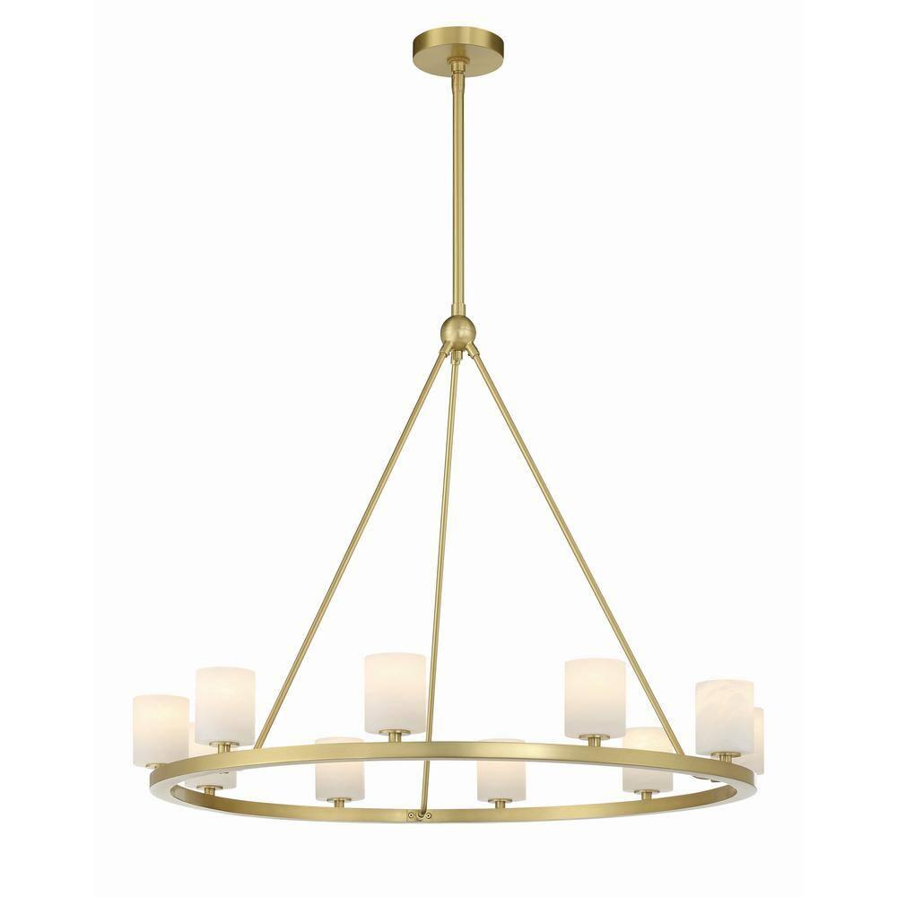 Crystorama Lighting Aragon 10 - Light Chandelier in  Soft Brass