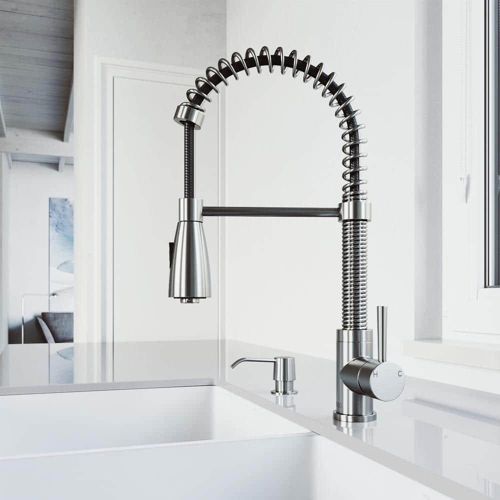 Brant 19" H 1-handle Pull-Down 2-Function Sprayer Kitchen Faucet